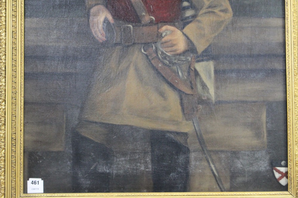English School 1899, oil on canvas, Portrait of a boy wearing a turban and army uniform, indistinctly initialled and dated 1899, 98 x 6